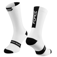 Čarape FORCE LONG PRO SLIM, belo-crne L-XL