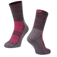 Čarape FORCE POLAR, sivo-pink L-XL/42-47(merino)
